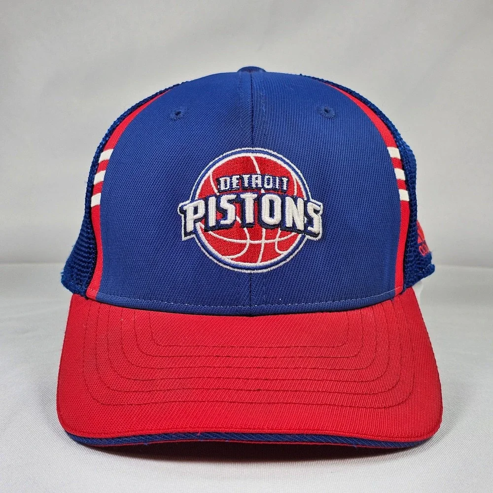 Adidas Detroit Pistons Kids Youth NBA Trucker Hat Blue Red Mesh‎ Cap